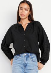 Old Navy Loose Split-Neck Button-Down Top