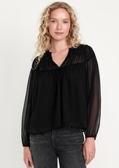 Old Navy Split-Neck Chiffon Top