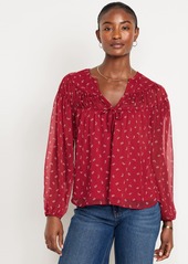 Old Navy Split-Neck Chiffon Top