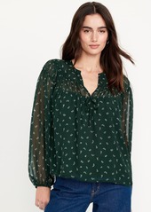 Old Navy Split-Neck Chiffon Top