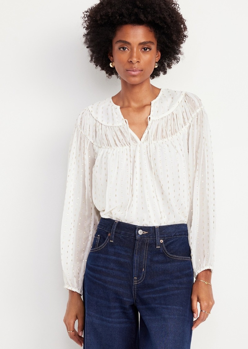 Old Navy Split-Neck Chiffon Top