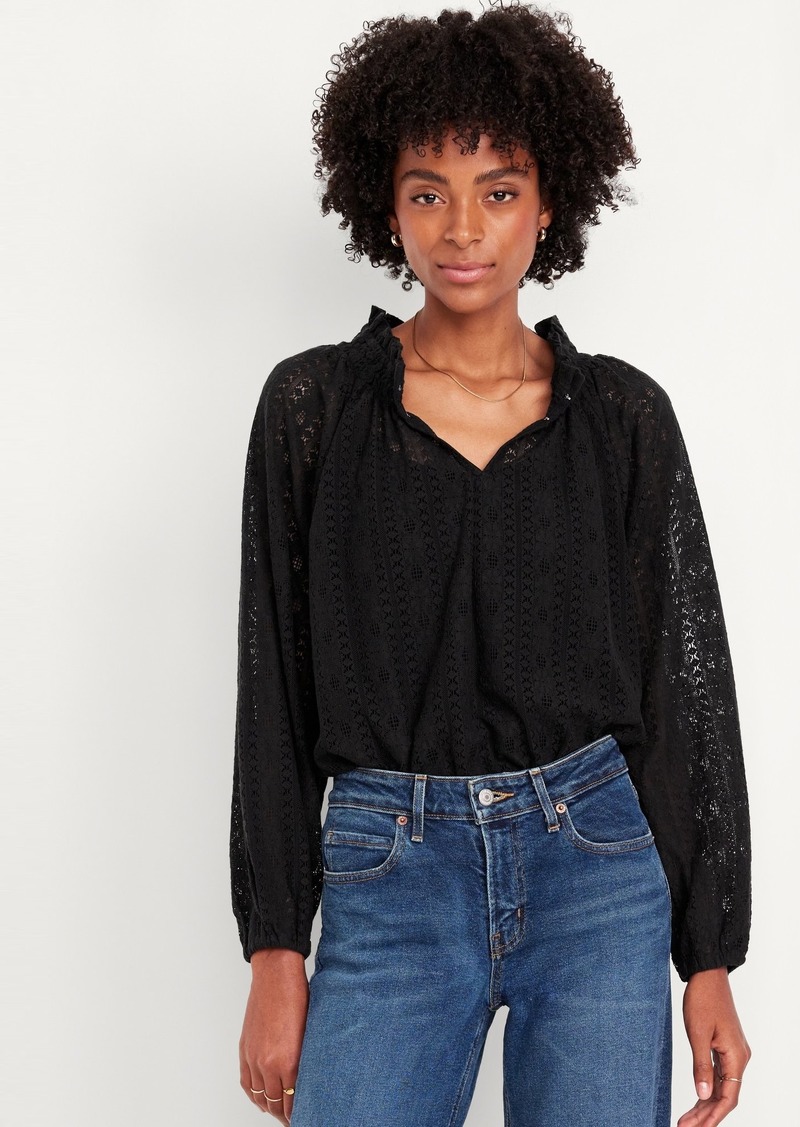 Old Navy Split-Neck Lace Top