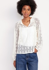 Old Navy Split-Neck Lace Top