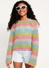 Old Navy Striped Crochet-Knit Sweater for Girls