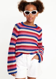 Old Navy Striped Crochet-Knit Sweater for Girls
