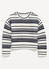 Old Navy Striped Crochet-Knit Sweater for Girls