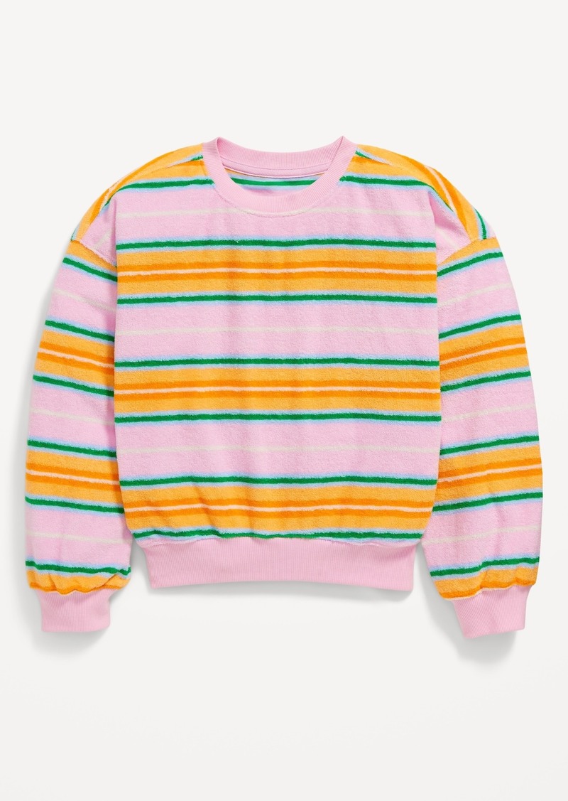 Old Navy Striped Oversized Drop-Shoulder Sweatshirt for Girls