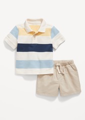 Old Navy Striped Polo Shirt and Shorts Set for Baby