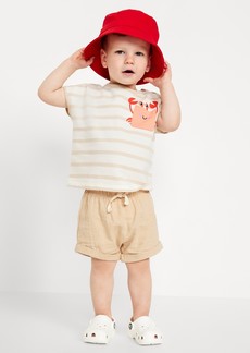 Old Navy Striped Short-Sleeve Pocket Top and Shorts Set for Baby