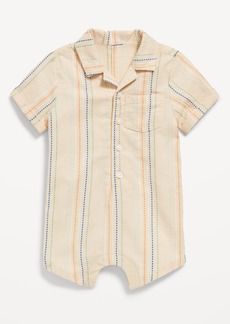 Old Navy Striped Textured Dobby Pocket Romper for Baby