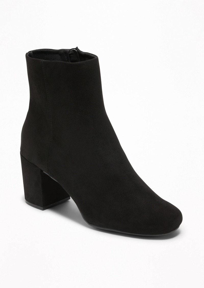 Sueded Block Heel Boots for Women - Reg 