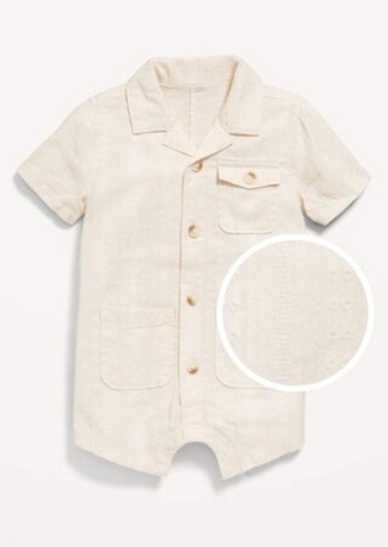 Old Navy Textured Dobby Utility Pocket Romper for Baby