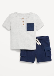 Old Navy Textured Henley Pocket T-Shirt and Shorts Set for Baby