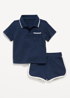 Old Navy Textured-Knit Collared Pocket Shirt and Shorts Set for Baby