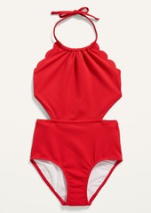Old Navy Textured Scallop-Edged Cutout Swimsuit for Girls