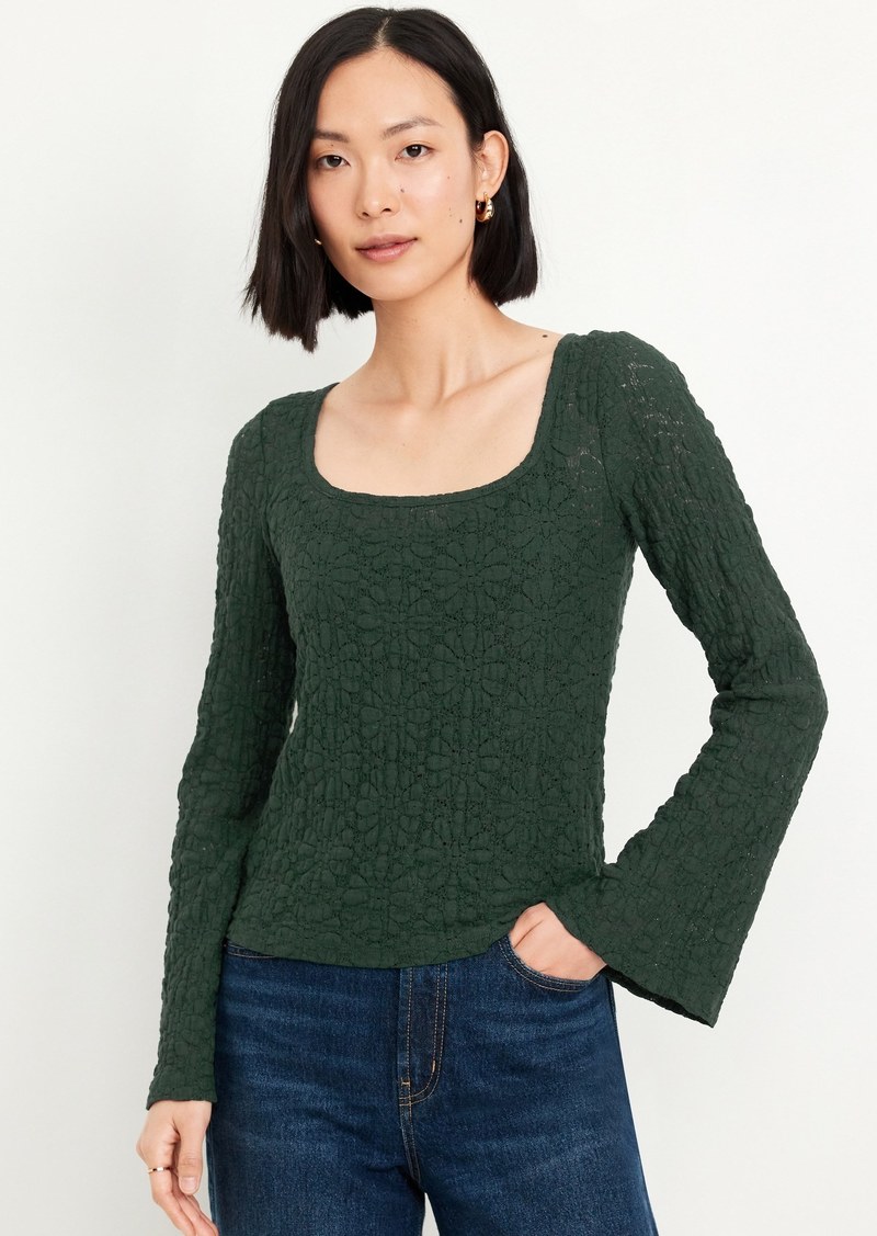 Old Navy Textured Lace Scoop-Neck Top