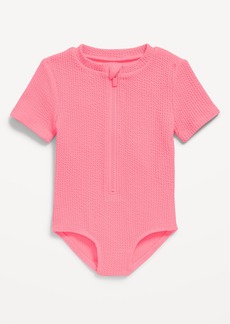 Old Navy Textured Zip-Front Rashguard One-Piece Swimsuit for Toddler Girls