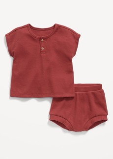Old Navy Thermal-Knit Henley Top and Bloomer Shorts Set for Baby