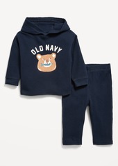 Old Navy Thermal-Knit Logo-Graphic Hooded Top and Pants Set for Baby