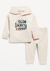 Old Navy Thermal-Knit Logo-Graphic Hooded Top and Pants Set for Baby