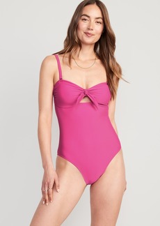 Old Navy Tie-Front Keyhole Bandeau-Style One-Piece Swimsuit