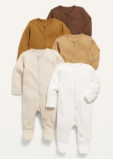 Old Navy Unisex 2-Way-Zip Sleep & Play Footed One-Piece 5-Pack for Baby