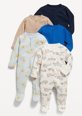 Old Navy Unisex 2-Way-Zip Sleep & Play Footed One-Piece 5-Pack for Baby