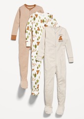Old Navy Unisex 2-Way-Zip Snug-Fit Printed Pajama One-Piece 3-Pack for Toddler & Baby