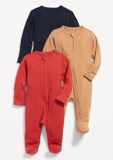 Old Navy Unisex 3-Pack Sleep & Play 2-Way-Zip Footed One-Piece for Baby
