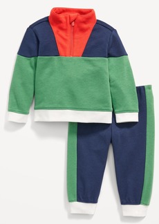 Old Navy Color-Block Quarter-Zip Sweatshirt and Sweatpants Set for Baby