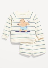 Old Navy Crew-Neck Graphic Sweatshirt and Shorts Set for Baby