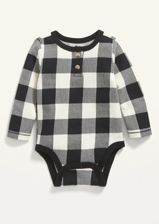 Old Navy Unisex Long-Sleeve Buffalo Plaid Thermal Bodysuit for Baby