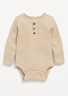 Old Navy Unisex Long-Sleeve Thermal-Knit Henley Bodysuit for Baby