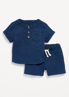 Old Navy Unisex Short-Sleeve Pocket T-Shirt and Pull-On Shorts Set for Baby