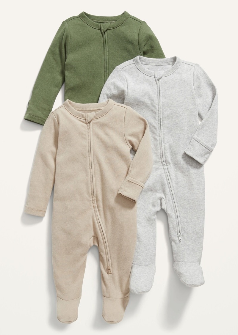 Old Navy Unisex 1-Way Zip Sleep & Play One-Piece 3-Pack for Baby