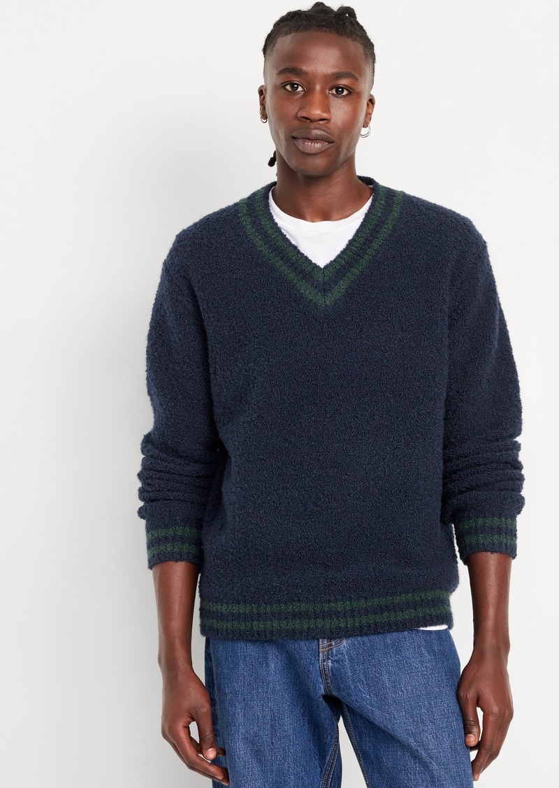 Old Navy V-Neck Bouclé Sweater