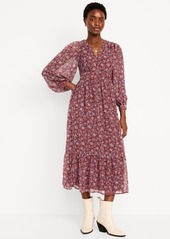 Old Navy Waist-Defined Chiffon Maxi Dress