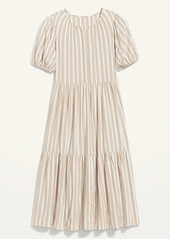Old Navy Waist-Defined Dobby-Stripe Midi Dress for Women