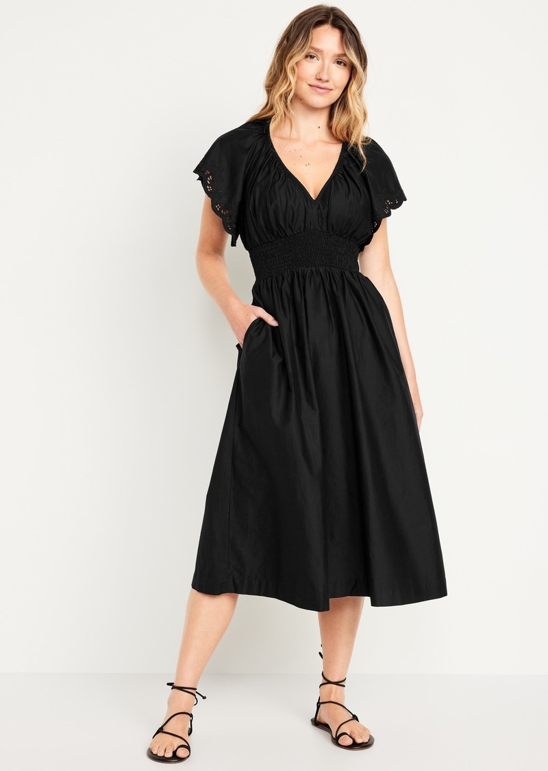 Old Navy Waist-Defined Midi Dress