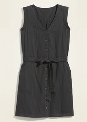 Old Navy Waist-Defined Tie-Belt Sleeveless Utility Dress for Women