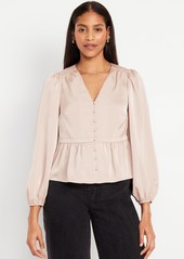 Old Navy Waist-Defined Velvet Peplum Top