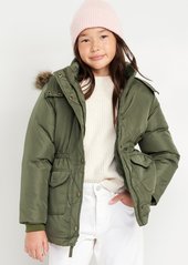 Old Navy Water-Resistant Sherpa-Lined Hooded Parka Coat for Girls