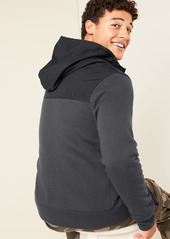 Old Navy Woven-Pieced Fleece Zip Hoodie for Men