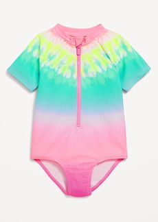 Old Navy Zip-Front Rashguard One-Piece Swimsuit for Toddler Girls