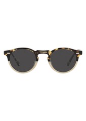 Men's Oliver Peoples Gregory Peck 47mm Folding Round Sunglasses - Beige Gradient/ Carbon Grey