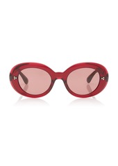 Oliver Peoples - Women's Erissa Round-Frame Acetate Sunglasses - Yellow/burgundy - Moda Operandi