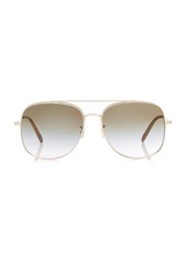 Oliver Peoples - Women's Taron Square-Frame Metal Sunglasses - Green - Moda Operandi