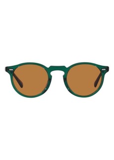 Oliver Peoples 50mm Polarized Round Sunglasses