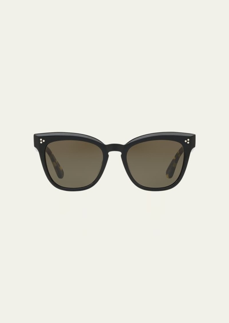 Oliver Peoples Beveled Acetate Butterfly Sunglasses