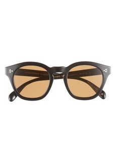 Oliver Peoples Boudreau La 48mm Round Sunglasses in Black at Nordstrom